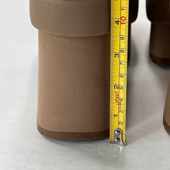 UGG Classic Mini New Heights Platform Suede Boots Chestnut Women's 8 Tried On - Picture 9 of 11